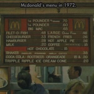 Wow! Look at the prices of a McDonald’s menu in 1972! Good ole days…