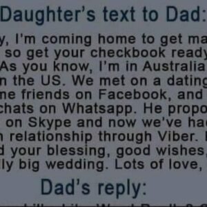 Daughter’s text to Dad – Funny