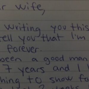 He demands a divorce in a letter to his wife – and instantly regrets every word