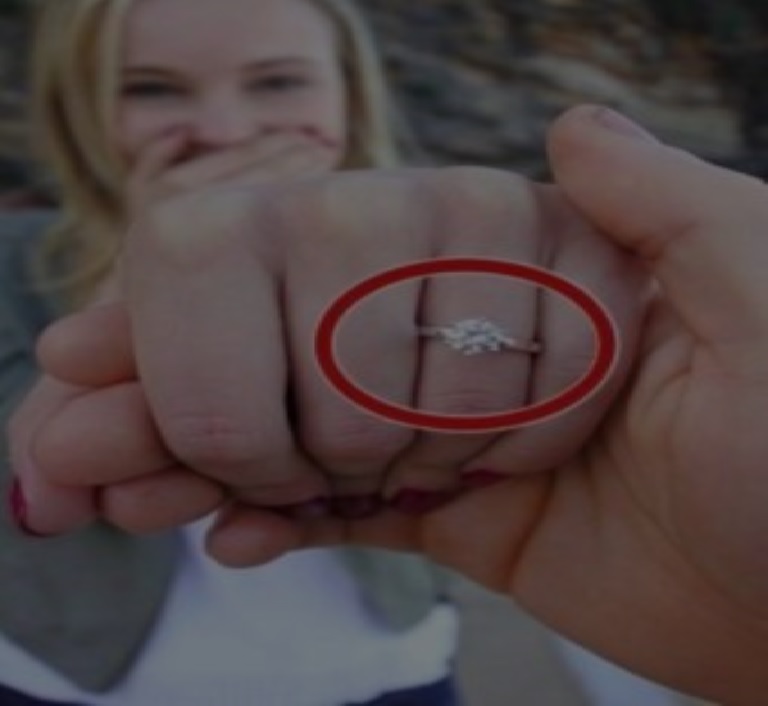 He proposed to her with a diamond ring