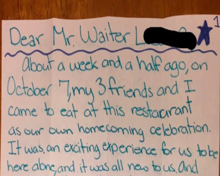 Waiter Served A Group Of Teens And Only Got A $3.28 Tip. Days Later, This Note Shows Up