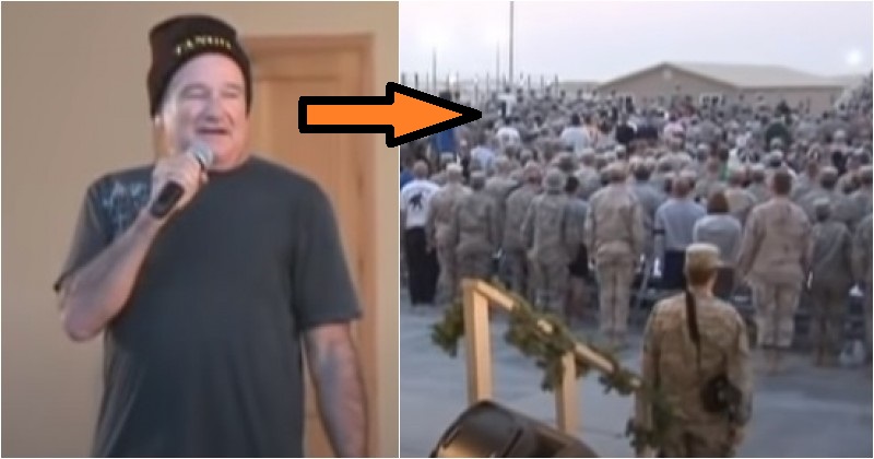 Troops Abruptly Turn Away From Robin Williams During His Performance, His Reaction Is Priceless