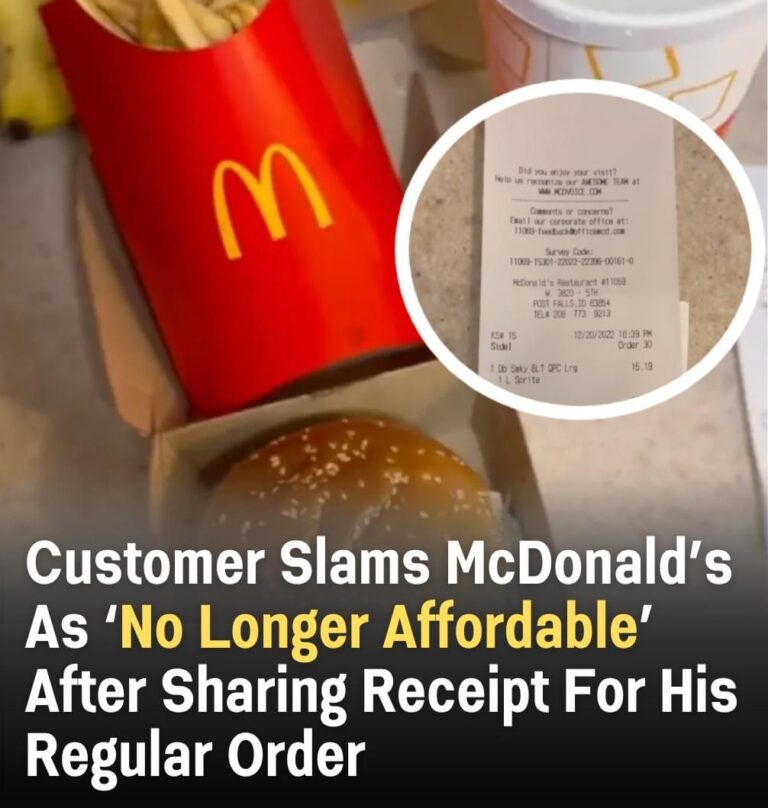 A customer criticizes McDonald’s for being ‘unaffordable’ after revealing the receipt for his usual order…