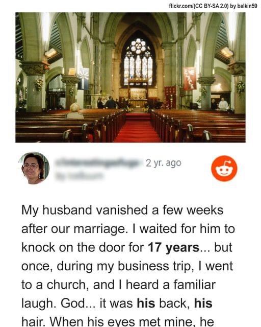 She saw her husband at the church, who got vanished 17 years ago