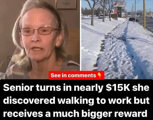 Senior turns in nearly $15K she discovered walking to work but ends up receiving a much bigger reward