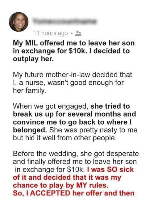 Future Mother-in-Law Offers $10K to Bride to Leave Her Son – She Takes It but Outplays Her Instead