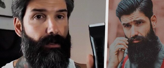 The man has had a beard for about 10 years. One day he decided to shave. His wife did not recognize him