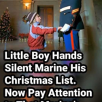 (VIDEO)Little Boy Hands Silent Marine His Christmas List. Now Pay Attention to That Marine’s Left Hand