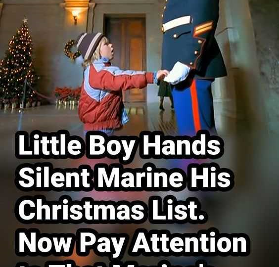 (VIDEO)Little Boy Hands Silent Marine His Christmas List. Now Pay Attention to That Marine’s Left Hand