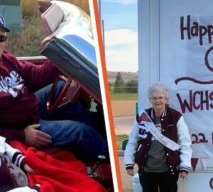 The 103-year-old grandmother is celebrating her birthday. A parade was organized in his honor as the school’s oldest graduate