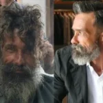 After getting a haircut, this homeless man looks like this!
