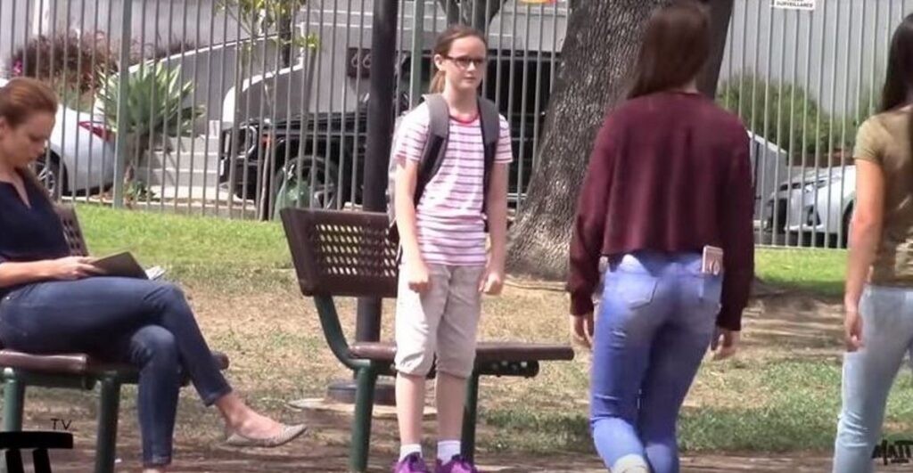 Bullies Harass Girl In The Park, But Keep Your Eye On The Woman On The Bench