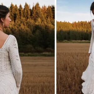 This Bride Finished Knitting Her Wedding Dress 4 Days Before The Wedding, Documented The Entire Process And Shared It Online