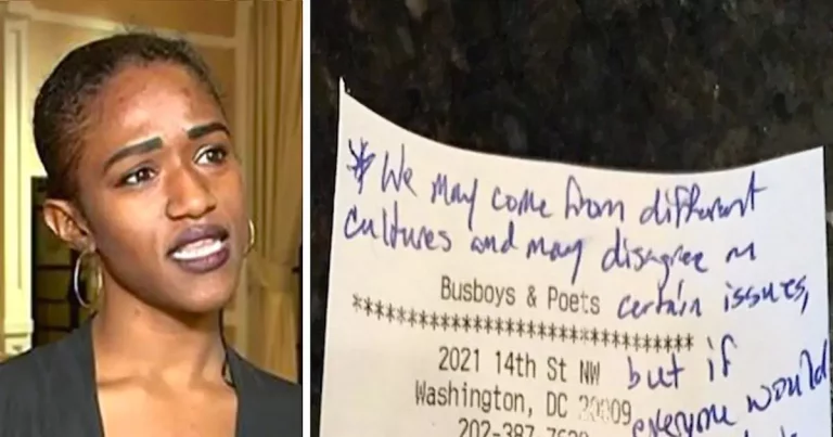 A black waitress had to serve a Donald Trump supporter – an hour later she saw this on the table