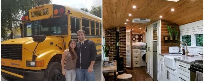 The man spent 25,000 dollars on an old bus and turned it into a wonderful house. He rents out the house to tourists