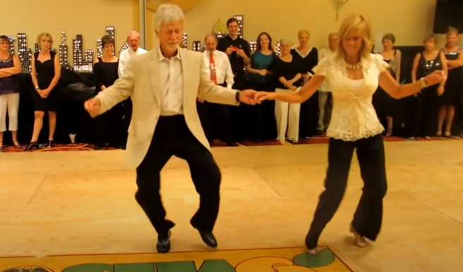 Elderly Couple Take To The Dance Floor, Then the Music Starts and They Decide to Respond