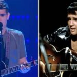 Elvis Presley’s grandson takes the stage and shows his talent. He even looks like his legendary grandfather