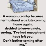 To see how her spouse is doing, a woman sneaks beneath the bed.