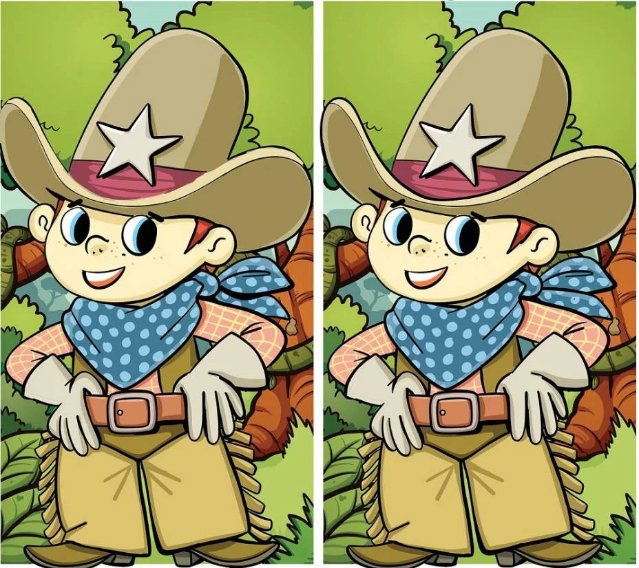 An exciting adventure. Try to find the hidden differences in the “Cowboy” picture in 12 seconds