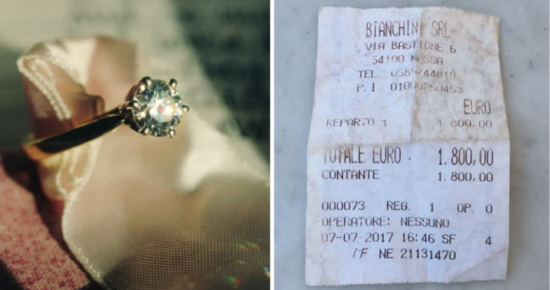 Her lover proposed to her and presented her with a stunning diamond ring. When the woman discovered the receipt in his pocket, things changed