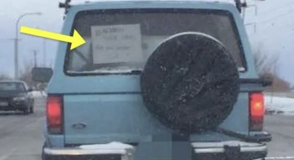 Frustrated Mom Gets Stuck Behind Slow Car, Takes Picture Of Sign On Their Window