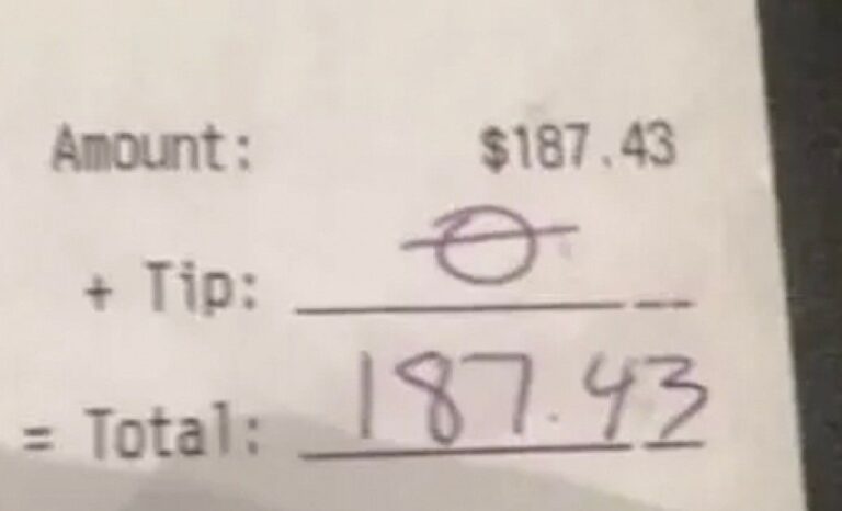 Waitress Gets ‘$0’ Tip On ‘$187’ Bill, Turns Heads After Making Facebook Post In Response