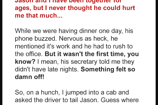 I couldn’t imagine that my husband would do THIS