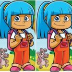 An exciting adventure. Try to find the hidden differences in the picture “Girl with blue hair” in 11 seconds