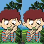 Find the difference between the boy and the caterpillar in the picture in 16 seconds