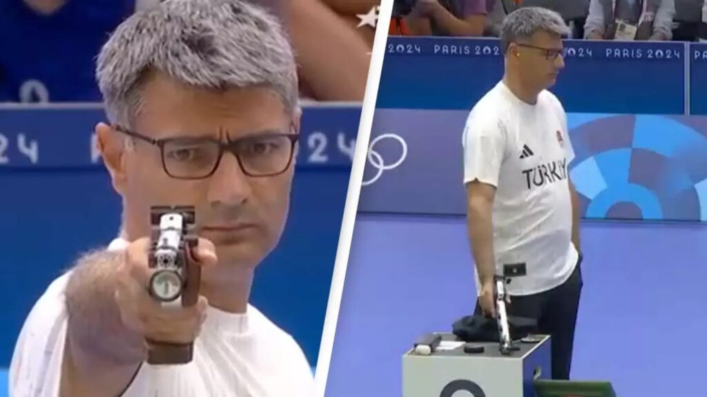 Insane footage shows the skill of Olympic shooter who turned up with no specialist equipment and won silver