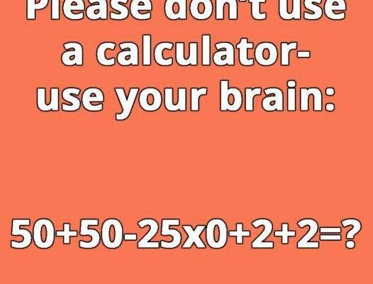 Please avoid using a calculator, solve this math test with your brain