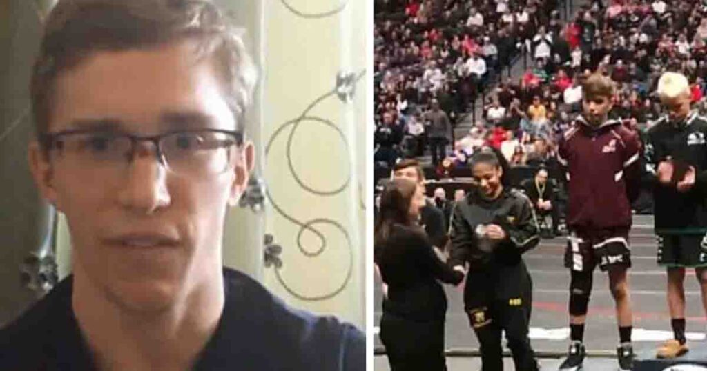 High school wrestler drops out of state tournament the moment he sees his opponent