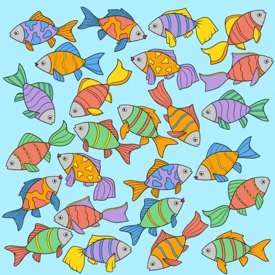 Brain test optical illusion: prove your genius by identifying the fish without a pair in this image