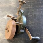 An old-fashioned hand tool that was easy to operate and widely used in the past