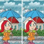 Search for the hidden variation in the painting titled “Girl in the Rain.”
