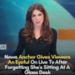 (VIDEO) News Anchor Gives Viewers An Eyeful On Live Tv After Forgetting She’s Sitting At A Glass Desk