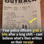 Four police officers decide to grab a meal after a long shift – what they discover on their receipt leaves them shocked