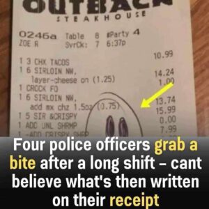 Four police officers decide to grab a meal after a long shift – what they discover on their receipt leaves them shocked