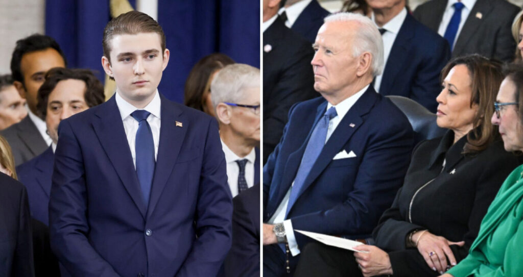 Barron Trump Seen As ‘True Gentleman’ After Shaking Hands With Biden, Harris