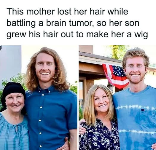A Son’s Gift: He Grows His Hair to Make a Wig for His Mother Fighting a Brain Tumor –